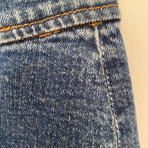 Madewell Denim Mid length Skirt. Front Slit with angle buttons -Sz 28 - Picture 9 of 15